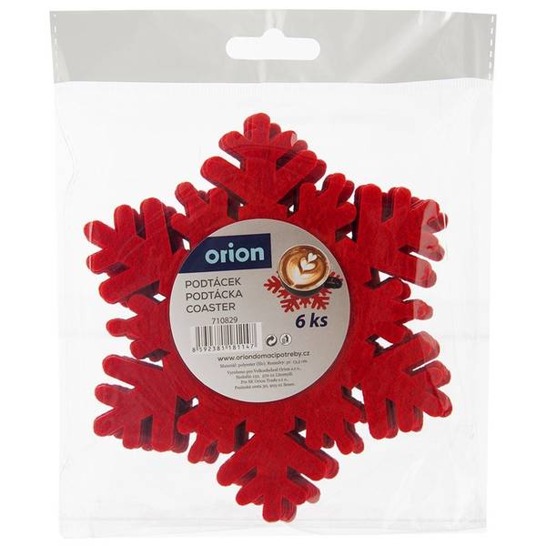 Tassenuntersetzer 6er Set 710829 Rot - Filz - 13 x 1 x 14 cm