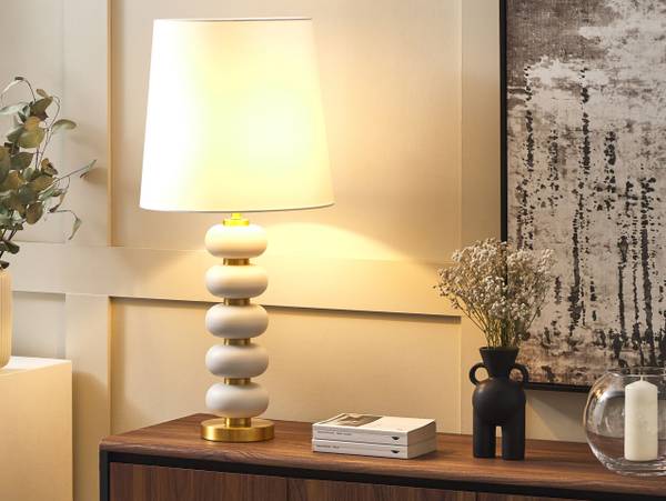 Lampe de table FRIO Doré - Blanc - Métal - 37 x 80 x 37 cm