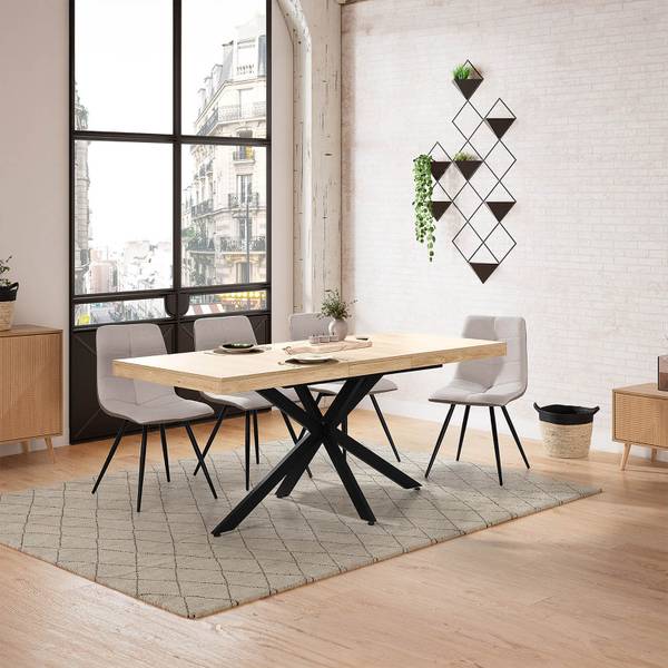 Table salle à manger extensible Genova Marron - Bois manufacturé - 140 x 75 x 80 cm