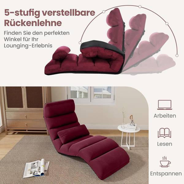 Bodenstuhl TI75103IZDE Rot - Textil - 55 x 20 x 175 cm