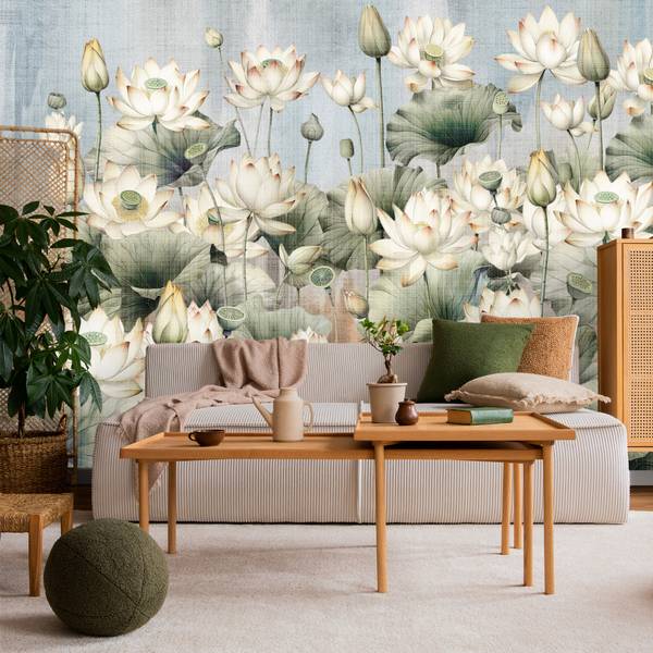 Vlies-Fotobehang VINTAGE Bloemen Blad 360 x 240 x 240 cm