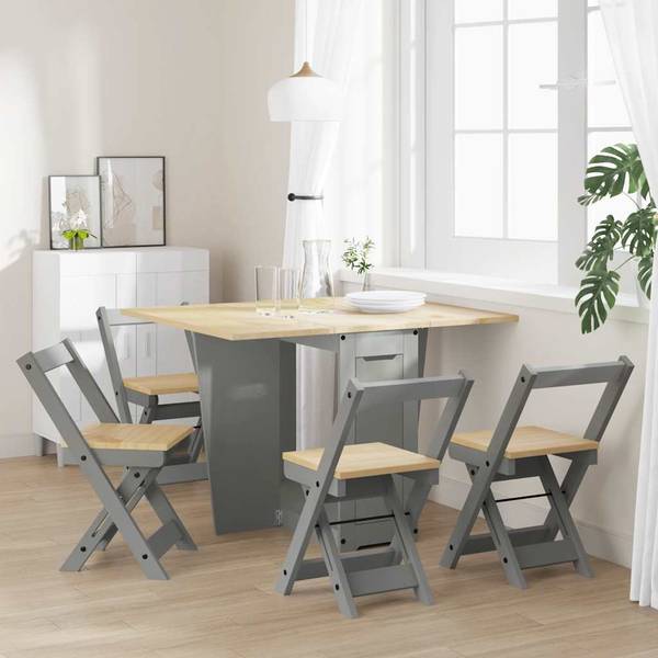 Ensemble à manger 3042220 lot de 5 Gris - Pin - 40 x 71 x 47 cm
