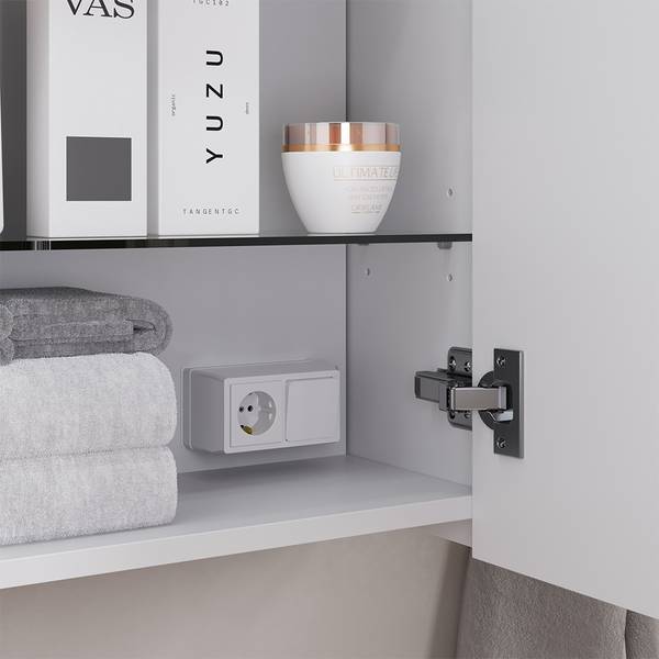 Meubles bain Alina 59653 lot de 3 Blanc - Acier - 80 x 60 x 30 cm
