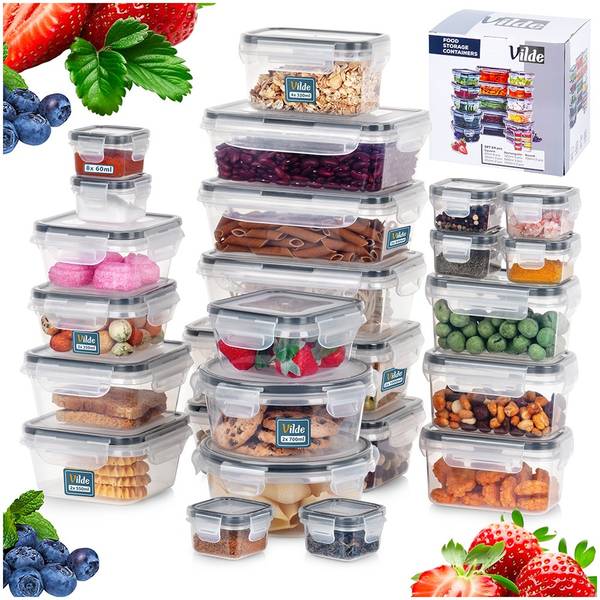 Frischhaltedosen 24er Set Kunststoff - 12 x 7 x 19 cm