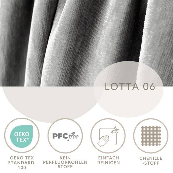 Ecksofa Cosimo Hellgrau - Ecke davorstehend rechts - Ottomane davorstehend rechts