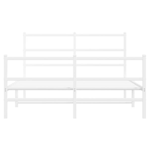 Bettgestell mit Kopf und Fußteil X607 Weiß - Metall - 146 x 90 x 207 cm