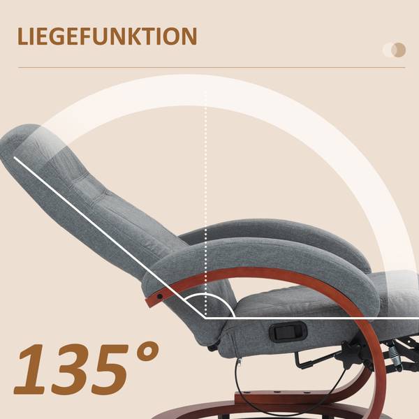 Relaxsessel 839-849V70GY Grau - Textil - 68 x 100 x 86 cm