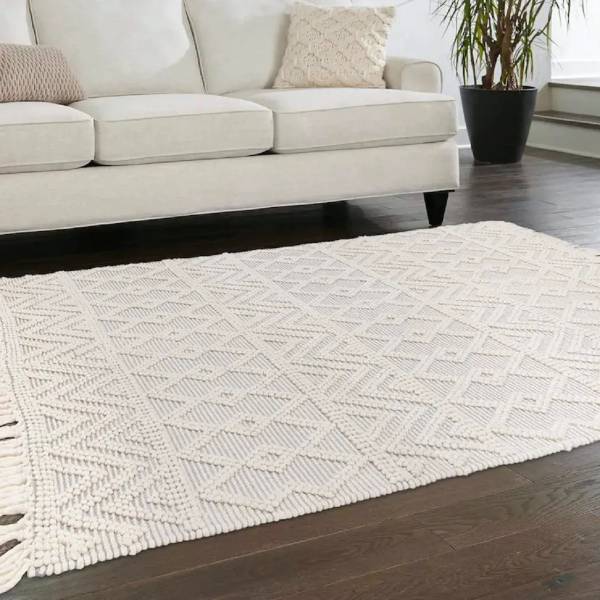 Teppich wohnzimmer Wolle SAGRA Grau - 160 x 230 cm