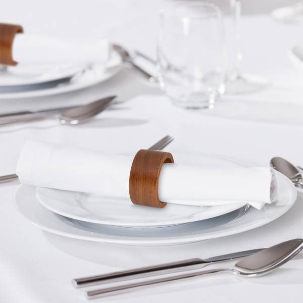 Servetringen in set van 12 bruin - plaatmateriaal op houtbasis - 5 x 3 x 5 cm