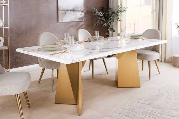 Esstisch EXTRAVAGANCIA Weiß - Marmor - 200 x 76 x 100 cm