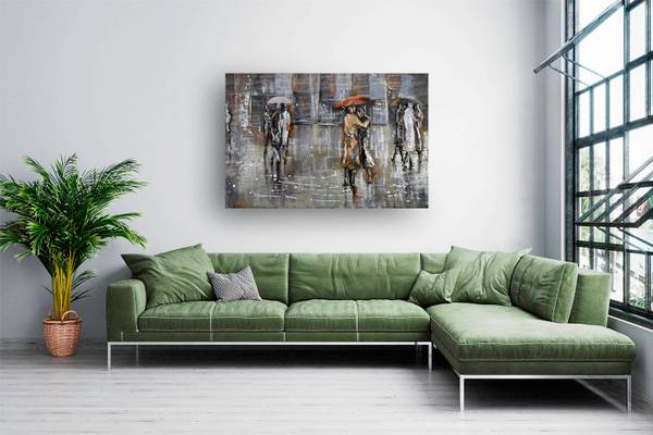 Metallbild 3D REGEN 3 Stahl - 120 x 70 x 6 cm