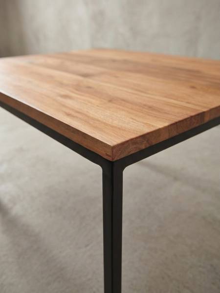 Couchtisch ARQUATA mit Eisengestell Beige - Akazie - 60 x 41 x 60 cm