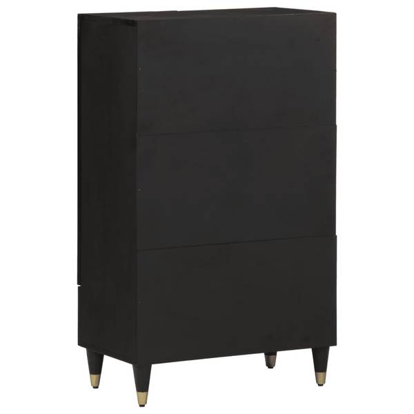Highboard DE2775 Schwarz - Massivholz - 33 x 100 x 60 cm