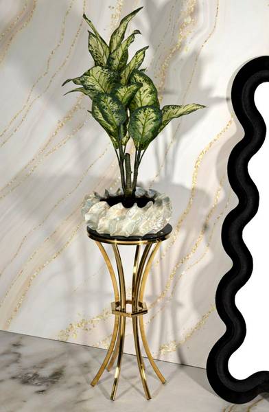 Beistelltisch Shanty Gold - Metall - 40 x 81 x 40 cm