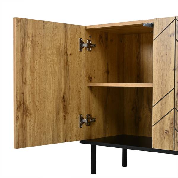 Sideboard Aphrodite Ⅸ Schwarz - Braun - Holzwerkstoff - 35 x 70 x 120 cm