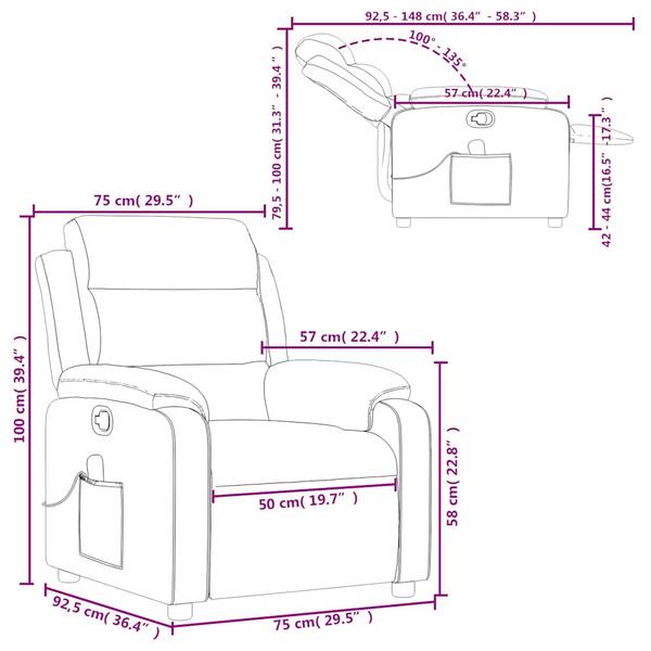 Fauteuil inclinable de massage 3032281-4 Crème - Blanc