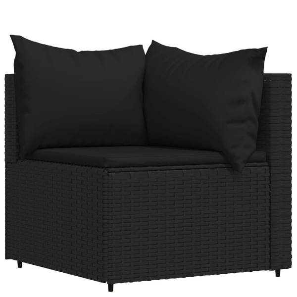 Garten-Lounge 4er Set X3196 Schwarz - Rattan - 63 x 58 x 63 cm
