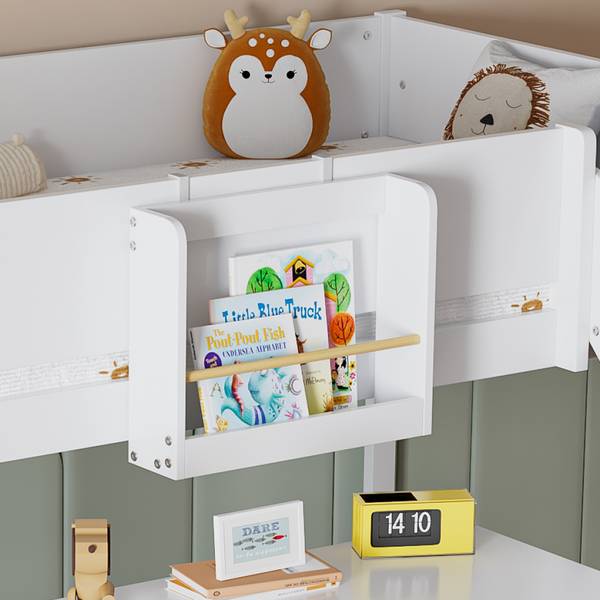 Hoogbed AtticWoody Ⅰ wit - plaatmateriaal op houtbasis - 205 x 121 x 205 cm