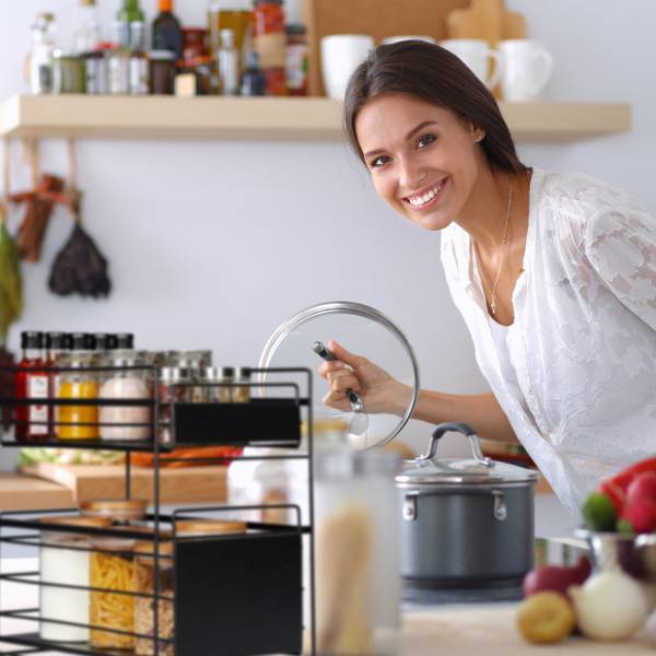 Schubladenregal mit 2 Körben Schwarz - Stahl - 25 x 40 x 41 cm