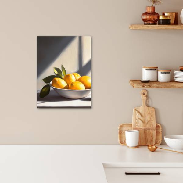 LEINWANDBILD Zitronen Gelb - Textil - 30 x 40 x 2 cm