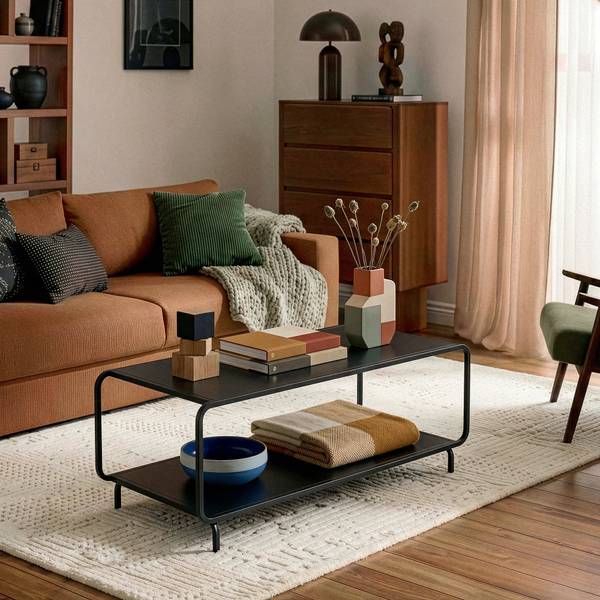 Couchtisch Færder Schwarz - Stahl - 50 x 45 x 115 cm