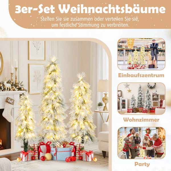 Weihnachtsbäume OY47480 3er Set Grün - Kunststoff - 46 x 150 x 46 cm