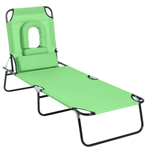 Zonnebed 84B-002GN groen - textiel - 58 x 36 x 187 cm