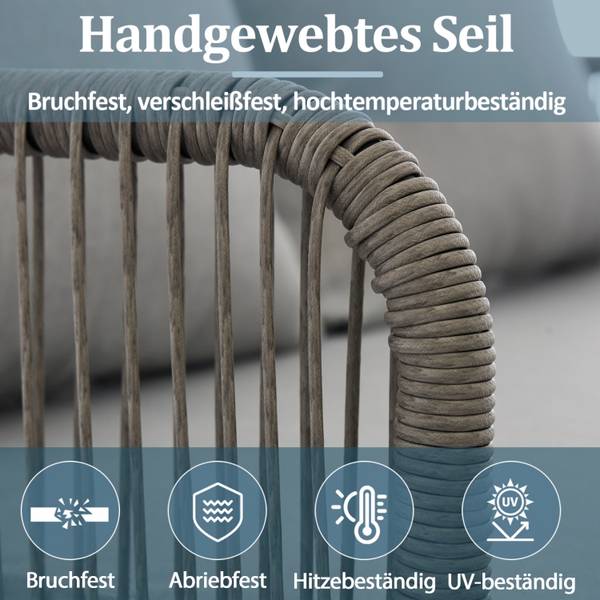 Ensemble de quatre pièces de jardin Gris - Matière plastique - 120 x 74 x 74 cm