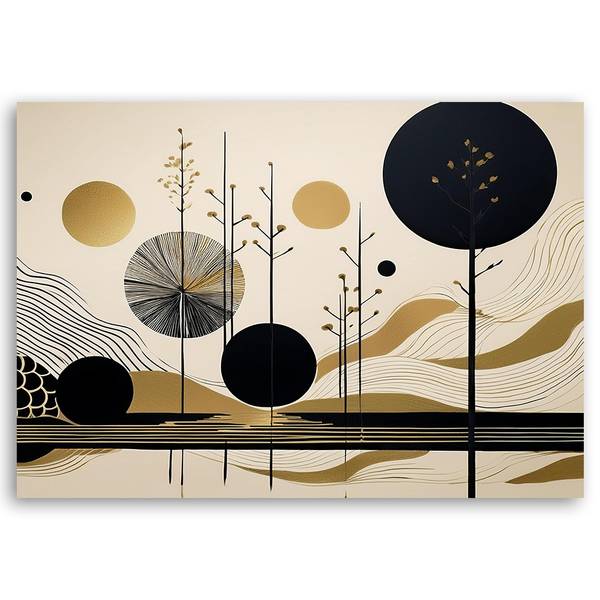 Wandbild abstraktion formen und linien 60 x 40 cm