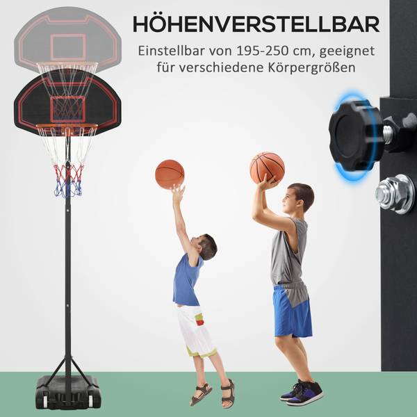 Basketballkorb CO397 Schwarz - Metall - 49 x 250 x 131 cm