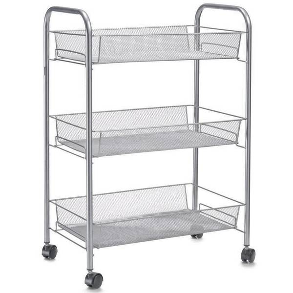 Etagen-Rollwagen, Mesh, Metall, silber kaufen