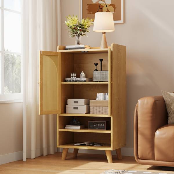 Sideboard RattanWoody Ⅳ Braun - Holzwerkstoff - 40 x 121 x 60 cm