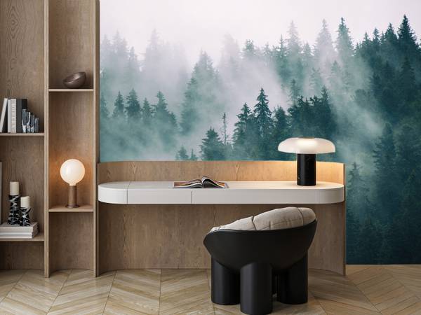 Fototapete Nebel Wald Natur Bäume 300 x 210 x 210 cm