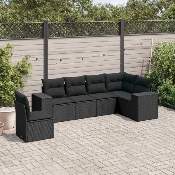 Garten-Lounge-Set 3034521-1 6-teilig Schwarz