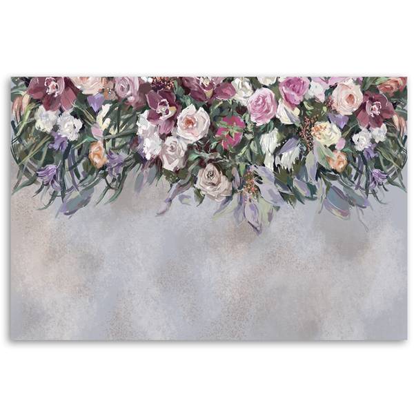 Wandbild mit blumen bewachsen 60 x 40 cm