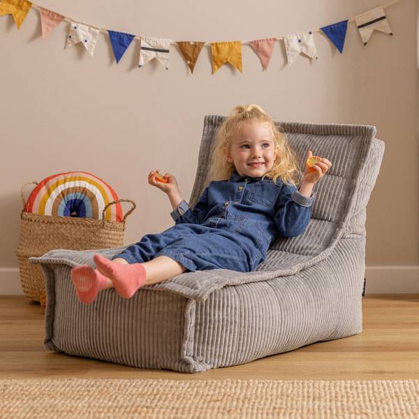 Kindersitzsack Dolce Grau - Cord - 69 x 57 x 85 cm