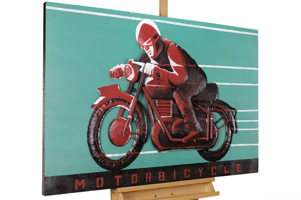 Metallbild Autos & Technik Bax Blau - Rot - Metall - 120 x 80 x 6 cm