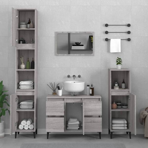 Badmöbel 3029319_de 3er Set Grau