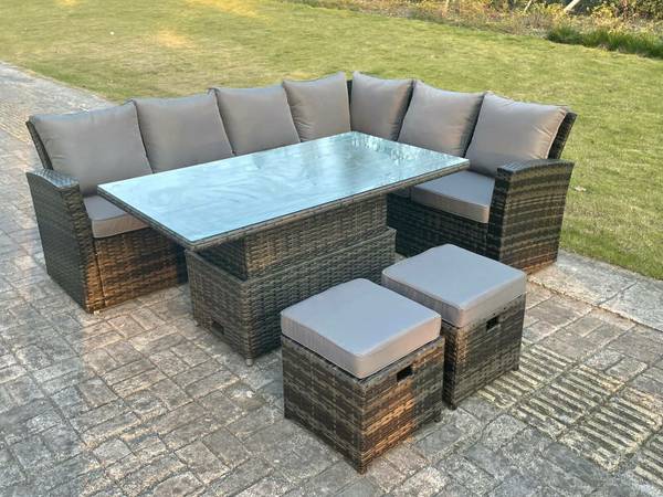Rattan Gartenmöbel Grau (5er-Set) kaufen