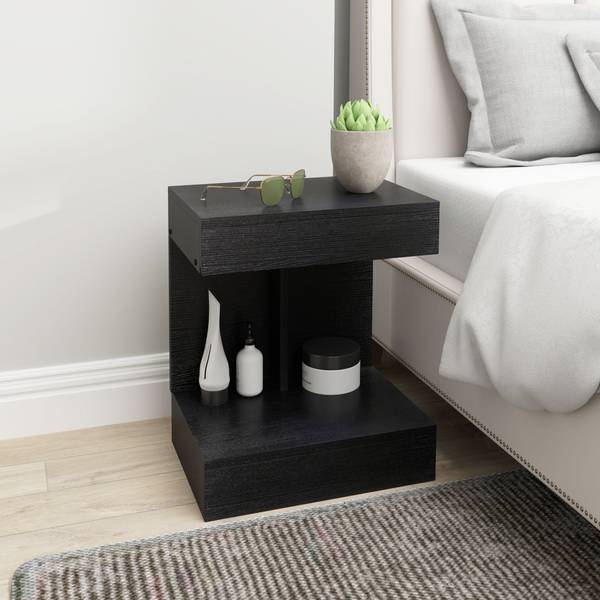 Nachttisch 831-935V90BK Schwarz - Holzwerkstoff - 30 x 46 x 40 cm