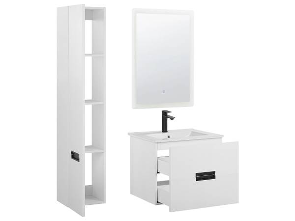 Badezimmerschrank TUDELA 4-tlg Weiß - Holzwerkstoff - 30 x 150 x 46 cm