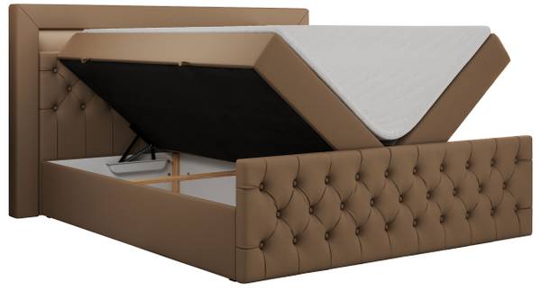 Boxspringbett GOLD-9 Braun - Breite: 168 cm - H4