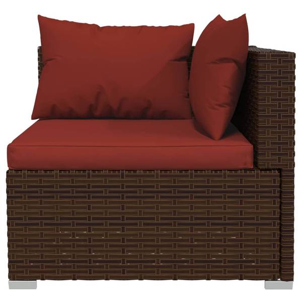 Loungeset 3013636-1 set van 5 bruin - rood