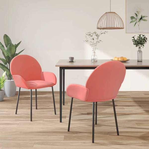 Esszimmerstuhl 3013812 (2er Set) 344767 Pink - Polyester - 57 x 78 x 57 cm