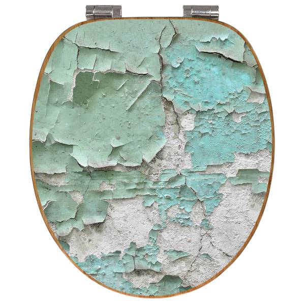 WC-Sitz mit Absenkautomatik Patina Mint Türkis - Bambus - Holzwerkstoff - 38 x 5 x 49 cm