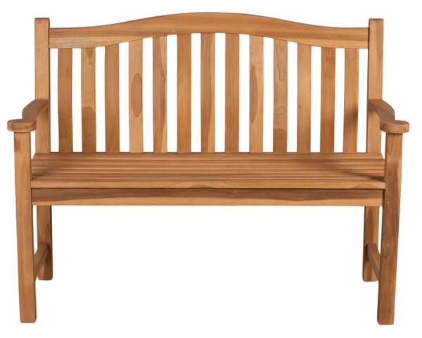 Gartenbank Korfu Braun - Teakholz - 126 x 24 x 62 cm