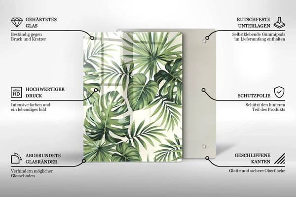 Schneidebrett Monstera-Blattmuster Breite: 40 cm