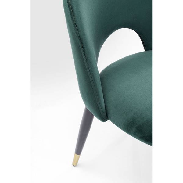 Chaise Iris velours vert Vert