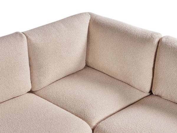 Canapé d'angle côté droit MESNALI Beige - Noir - 268 x 268 cm