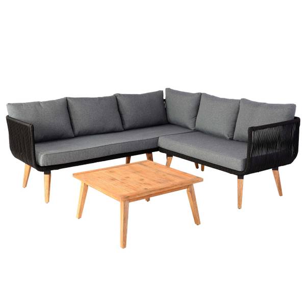 Garten-Garnitur L30 (2er-Set) Schwarz - Braun - Grau